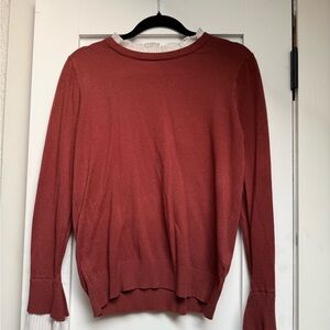 Sioni Women's Warm Red Crew Neck Sweater